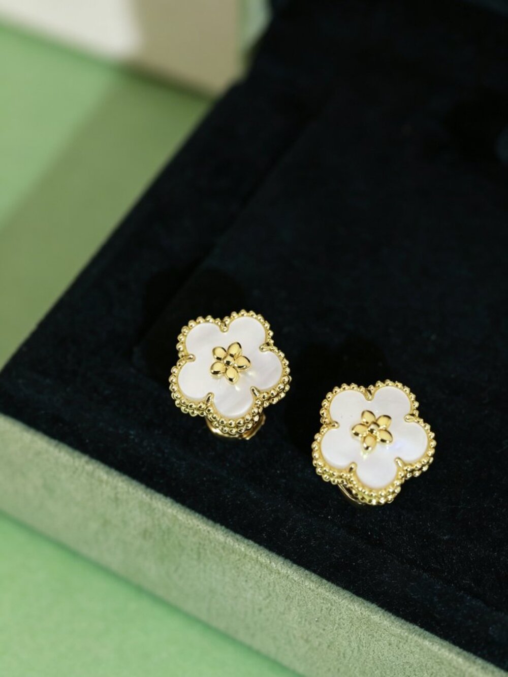 VCA Classic Alhambra Clover Stud Earrings